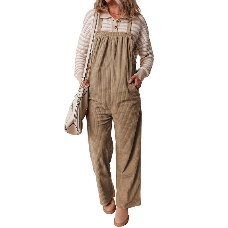 New Fashion Versatile Corduroy Jumpsuit Women